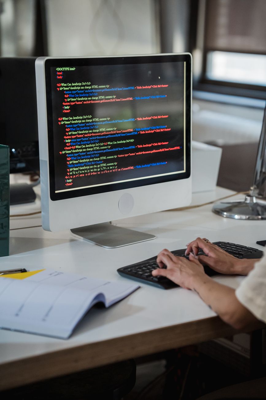 Developer writing code